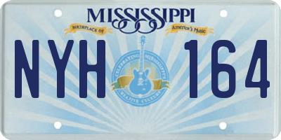 MS license plate NYH164