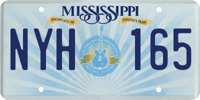 MS license plate NYH165