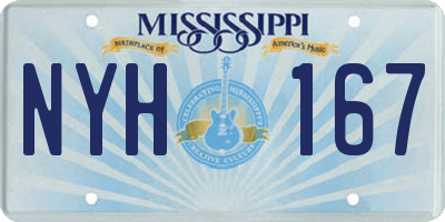 MS license plate NYH167
