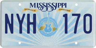 MS license plate NYH170