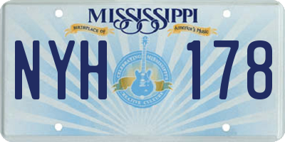 MS license plate NYH178