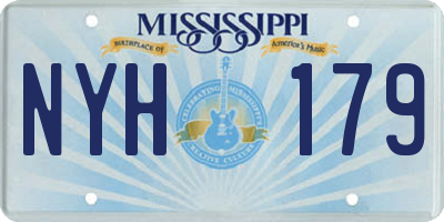 MS license plate NYH179