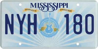 MS license plate NYH180