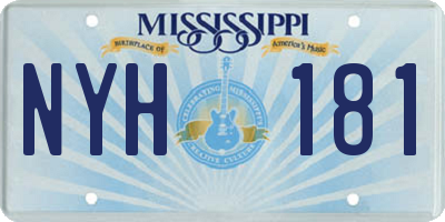 MS license plate NYH181