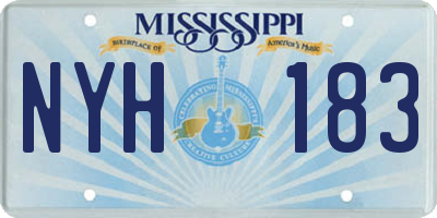MS license plate NYH183