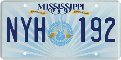 MS license plate NYH192
