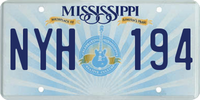 MS license plate NYH194