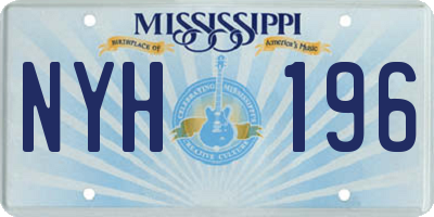 MS license plate NYH196
