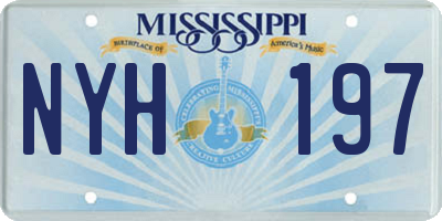 MS license plate NYH197