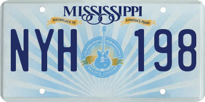 MS license plate NYH198