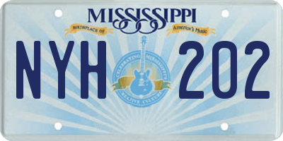MS license plate NYH202