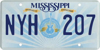 MS license plate NYH207