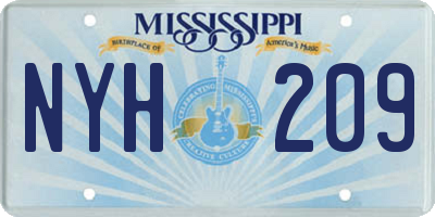 MS license plate NYH209