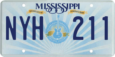 MS license plate NYH211
