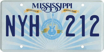 MS license plate NYH212