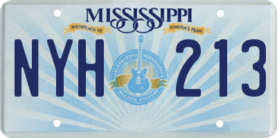 MS license plate NYH213