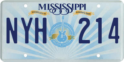 MS license plate NYH214