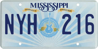 MS license plate NYH216