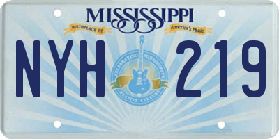 MS license plate NYH219