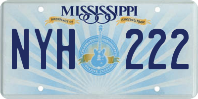 MS license plate NYH222
