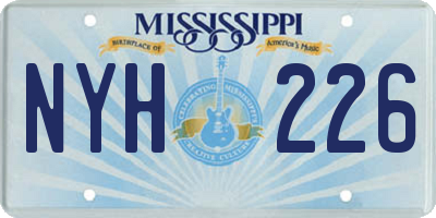 MS license plate NYH226