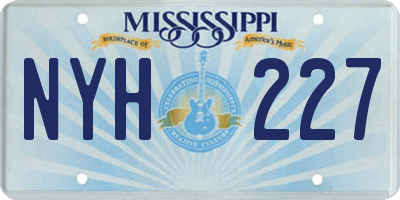 MS license plate NYH227