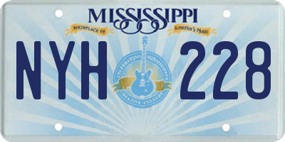 MS license plate NYH228