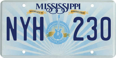 MS license plate NYH230