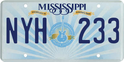 MS license plate NYH233