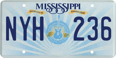 MS license plate NYH236