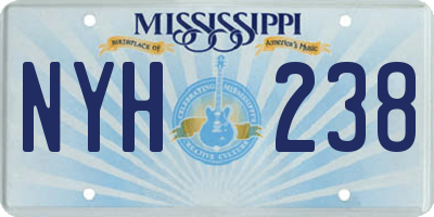MS license plate NYH238