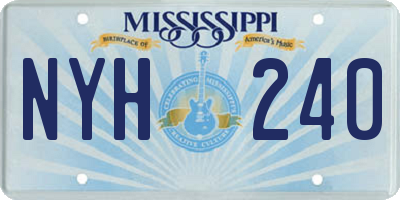 MS license plate NYH240