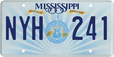 MS license plate NYH241