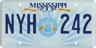 MS license plate NYH242