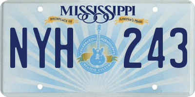 MS license plate NYH243