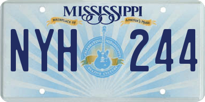 MS license plate NYH244