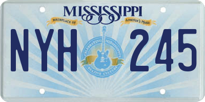 MS license plate NYH245