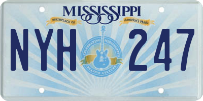 MS license plate NYH247