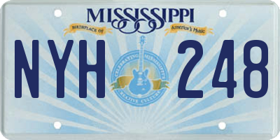 MS license plate NYH248