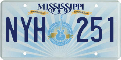 MS license plate NYH251
