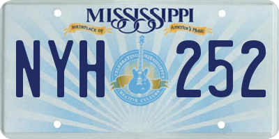 MS license plate NYH252