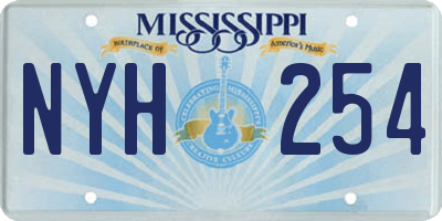 MS license plate NYH254