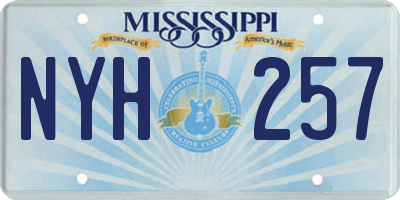 MS license plate NYH257