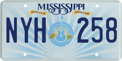 MS license plate NYH258
