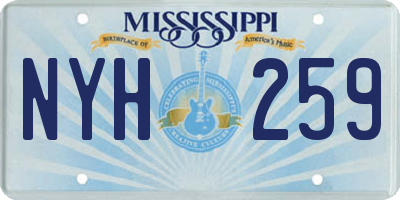MS license plate NYH259
