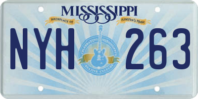 MS license plate NYH263