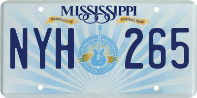 MS license plate NYH265