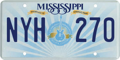 MS license plate NYH270
