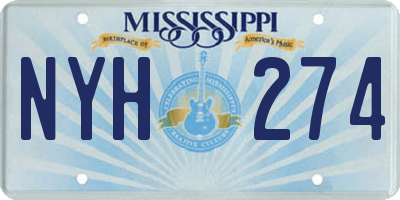 MS license plate NYH274