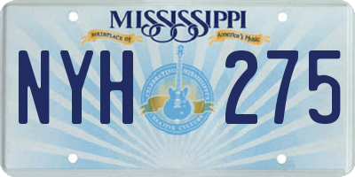 MS license plate NYH275